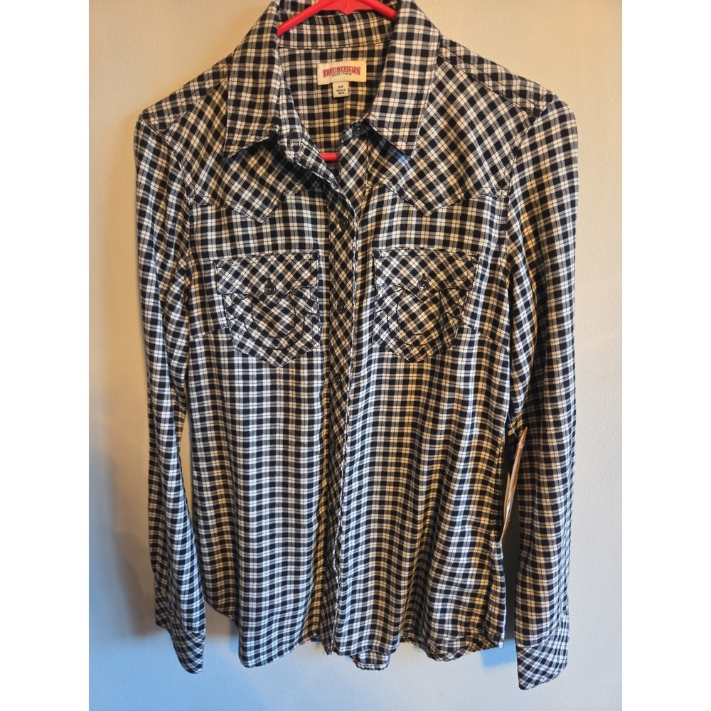 NWT True Religion DN Slim Western Shirt, Midnight Crush, Size S/P